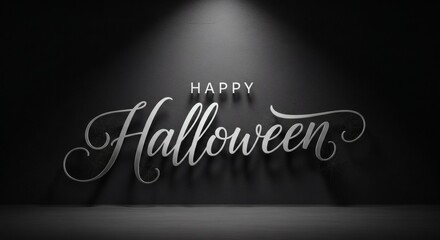 Elegant Happy Halloween Celebration Spooky Wishes & Festive Greetings in Silver