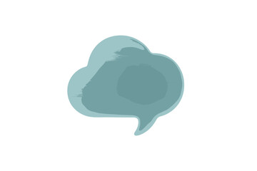 Modern stylized cloud shape speech bubble symbol representing digital communication and technology concepts