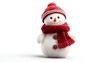 © Vitalii Shkurko - A cheerful snowman stands with a bright red hat and matching scarf. Its buttons add charm, bringing festive spirit during the winter season and holiday celebrations