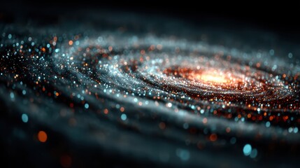 Wall Mural - Shimmering Swirling Vortex of Digital Particles in Abstract Space