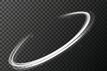 Wall Mural - Light white Twirl. Curve light effect of white line. Luminous white circle. Light white pedistal, podium, platform, table. Vector PNG. Vector illustration