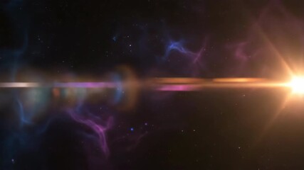 Wall Mural - Dramatic cinematic lens flare effect sweeping across a dark, ethereal background with vibrant, atmospheric light streaks and a dreamlike quality smooth, dynamic, inspiring