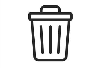 Wall Mural - Trash Icon Symbol for Delete or Remove Action, Trendy Filled Line Style Vector Graphic for Web Design, Logo, App, UI Interface Isolated on White Background