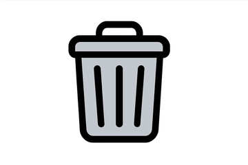 Wall Mural - Trash bin icon symbol for delete and remove actions, trendy filled line style graphic for web design, app UI, logo, and interface isolated on white background, vector illustration