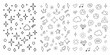 © Bijoy - Collection of hand drawn doodle icons featuring stars hearts clouds suns diamonds music notes and crowns