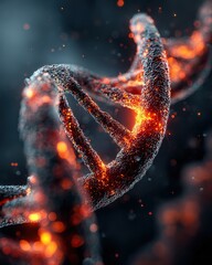 Wall Mural - Abstract and Stylized Representation of DNA Double Helix Structure