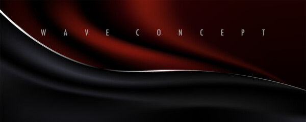 Wall Mural - black and red business wave banner background. vector