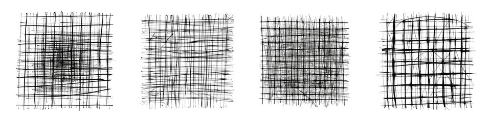 Abstract Grid Variations Exploring Line Art Texture in a Digital Collage