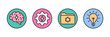 © muse - Flat vector icon sheet of AI design process icons – Ideal for machine learning, data science, or prompt engineering visuals.