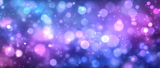 A dreamy and colorful background filled with soft bokeh light effects in purples