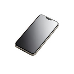 Modern smartphone with a blank screen isolated on transparent background