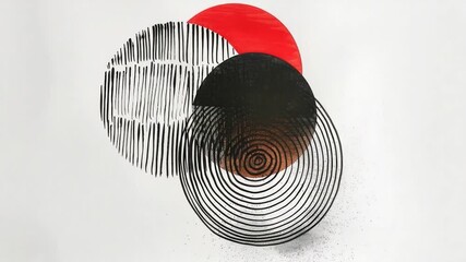 video A detailed illustration of a red and black object with geometric shapes