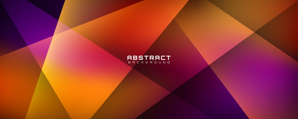 Wall Mural - Abstract geometric background with overlapping triangle shapes in red, orange, and purple gradient tones, modern futuristic polygon design for banner, poster, presentation, and digital template