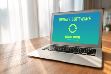Wall Mural - Software update on computer for modish version of device software upgrade