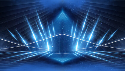 Wall Mural - Abstract futuristic neon background, glow, light reflection.