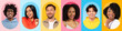 © Prostock-studio - A colorful collage set features six individuals displaying a range of joyful expressions. Each portrait is surrounded by bright backgrounds, highlighting their unique styles and personalities.