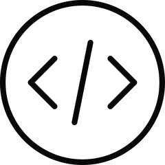Vector art of code icon representing programming and development