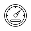 © PURE VECTOR WORK - Vector art of speedometer, measuring velocity or rate, indicating performance level or progress with a needle pointing towards a certain value