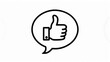 © kadek - A hand with a thumbs-up gesture inside a speech bubble, outline style, set against a white background