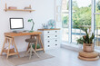 © New Africa - Comfortable workplace at home. Desk with computer in room