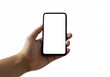 © Herlita - Hand holding a modern smartphone with a blank screen.