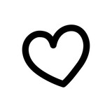 Black Heart Outline on Transparent Background Simple Love Symbol Design in Vector Format with Minimalist Aesthetic for Graphic Design Projects