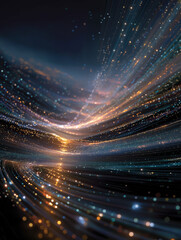 Wall Mural - Abstract Digital Streams: A mesmerizing display of flowing digital streams, cascading with light and color, evokes a sense of energy and movement, reflecting a futuristic and dynamic environment.