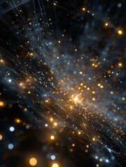Wall Mural - Celestial Network: A captivating visual spectacle of interconnected lines and radiant points of light, evoking the essence of connectivity and innovation.