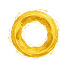 Wall Mural - Golden liquid vortex swirl, vibrant motion, dynamic flow against isolated transparent area,