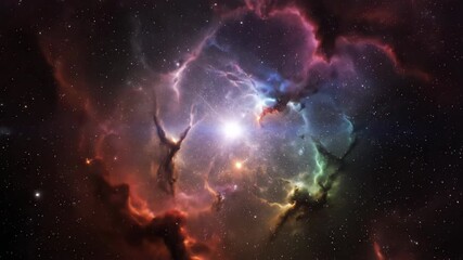 Wall Mural - close-up shot of mesmerizing, swirling cosmic dust and gas clouds forming intricate patterns within 