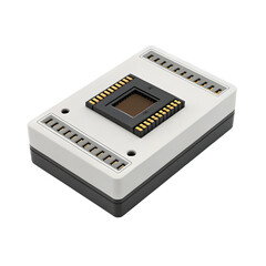 Electronic component isolated on transparent background, a modern technology part