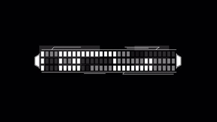 Futuristic Data Visualization: Progress Bar Animation on Black Background