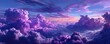 © Tin - Purple cloud haven as peaceful rest spot concept. Vibrant purple clouds during a breathtaking sunset view.
