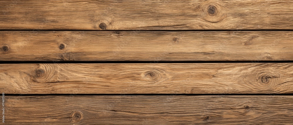 Close-up view of rustic wooden planks with visible wood grain and knots ...