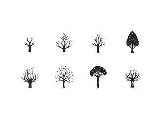 Assortment of tree icons in different styles