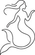 © Shirin - A minimalist continuous one line drawing of a mermaid