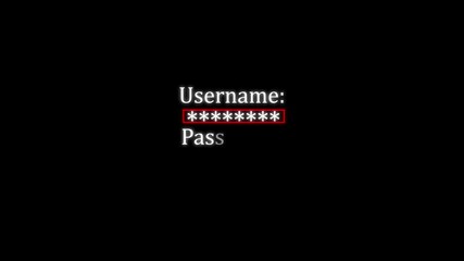 Cybersecurity, data protection concept. User access, typing username and password. 4K video animation.