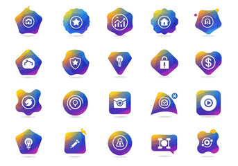 Colorful Icon Set Modern Design for Web and App Development.