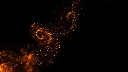 Wall Mural - seamlessly looping video of glowing orange and yellow particles swirling and rising like ethereal em