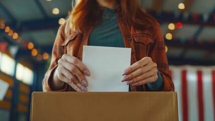 Wall Mural - video A person holding a piece of paper with uncertain or important information