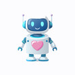 © akunai - Cute robot with heart for Valentines Day.