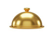 © Adrian - Golden food dome isolated PNG, elegant serving cloche for restaurant and catering services on transparent background