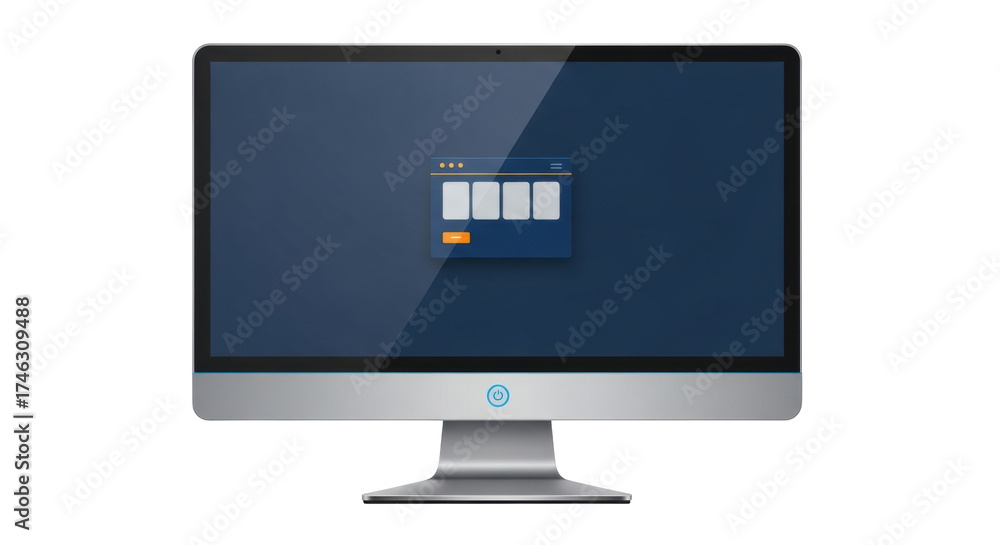 Screen Computer Entry Picture Isolated computer screen displays log-in screen, desktop PC with ...