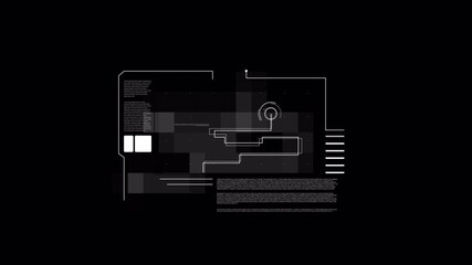 Wall Mural - Futuristic HUD Interface Animation: Data Visualization and Digital Elements