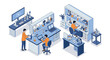 © Ophelia - Modern isometric laboratory scene featuring scientists and advanced equipment in a research environment