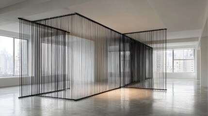 Wall Mural - Modern art installation with minimalist architectural design in urban interior space