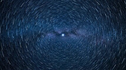 Wall Mural - captivating star trails swirl around polaris with a distant galactic glow in the deep night sky docu