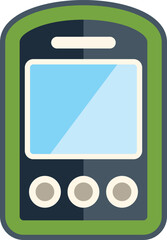 Mobile phone with buttons showing blank screen displaying mobile app design for website or social media marketing