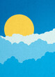 © Westend61 - Vintage illustration of sun rising behind clouds in blue sky