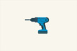 © CRCS - Flat vector illustration of a electric cordless drill, isolated on white background. Ideal for construction, DIY projects, repair tools, and industrial icons.
